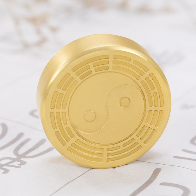 Brass Yin & Yang Gossip Solid Town Paper Copper Craft Gift Pendulum Calligraphy Brush Painting and calligraphy pressed paper Wenfang Four Treasure Metal Town ruler Town paper
