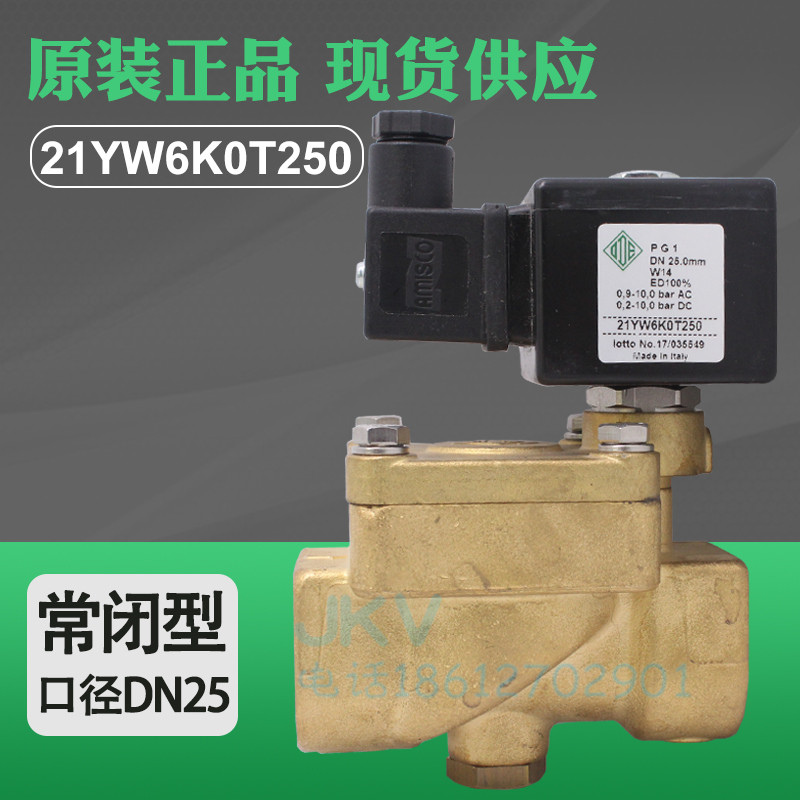 Italian ODE steam solenoid valve 21YW6K0T250 pure copper high temperature two normally closed AC220V spot