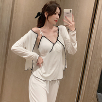 Sandro Vicari Pajamas Women's Autumn Pure Wind Suspended Belt Pure Cotton Belt Chest Pad Can Wear Temperament Household Clothing