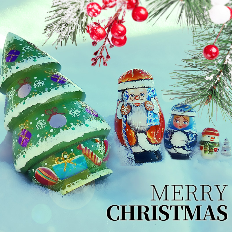 Santa Claus Russia 5 floor matryoshka living room decoration ornaments to send birthday New Year girlfriend creative gifts