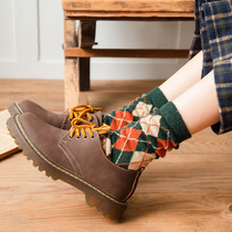 Wool socks Womens autumn Winter middle cylinder Sox ins Tide Pure Cotton South Korea Day Series Piles Socks Lady Spring Autumn stockings