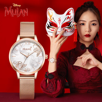 Disney Mulan Co-Branded Watch for Women, Student Model, 2025 New Style, Light Luxury Niche New Year Gift for Girls
