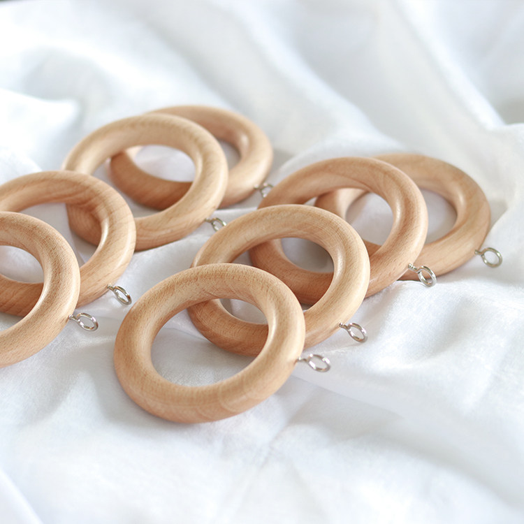 Solid wood wooded curtain clasp hanging ring hook accessories Roman stem ring rings ring ringer wood ring accessories