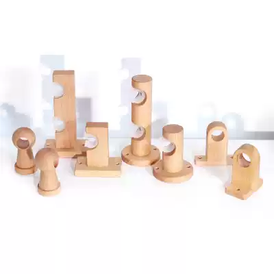 Solid Wood Roman rod bracket curtain rod base top mounting adhesive hook rack curtain rod frame double rod single rod fixing accessories