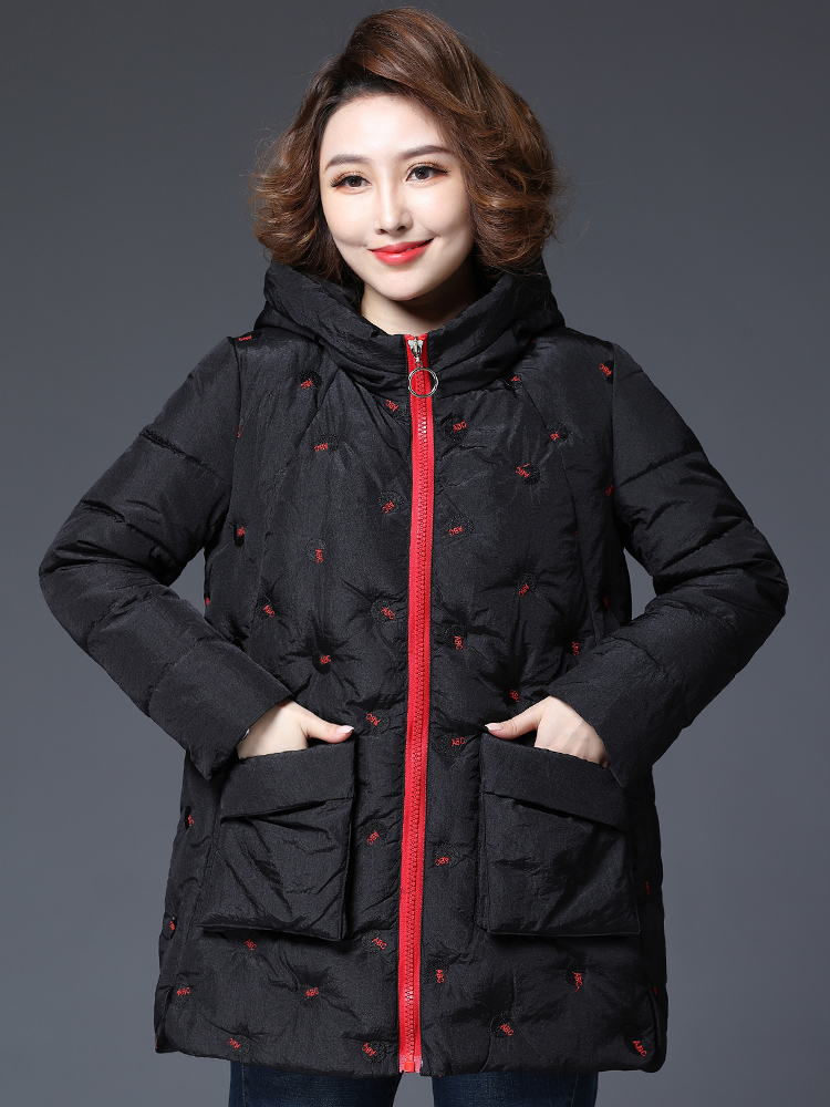 Fat mother winter coat new fat plus size Western style middle-aged thickened warm cotton clothes for women 200 pounds