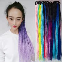 African Dirty Braided Ponytail 60cm colored braids Ethnic style Tibetan Braided Wig Bundy Nightclub Bar Dancing Hair accessories
