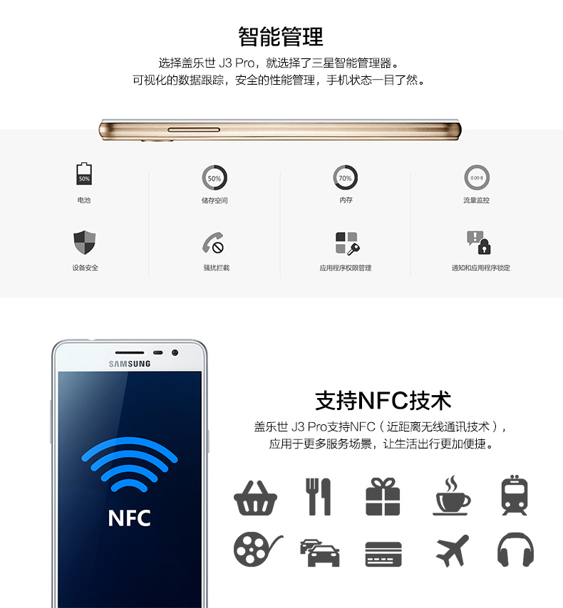 + Bảo vệ phim bìa ăn Samsung / Samsung SM-J3110 J3pro bis 4G điện thoại di động Unicom - Điện thoại di động điện thoại di động