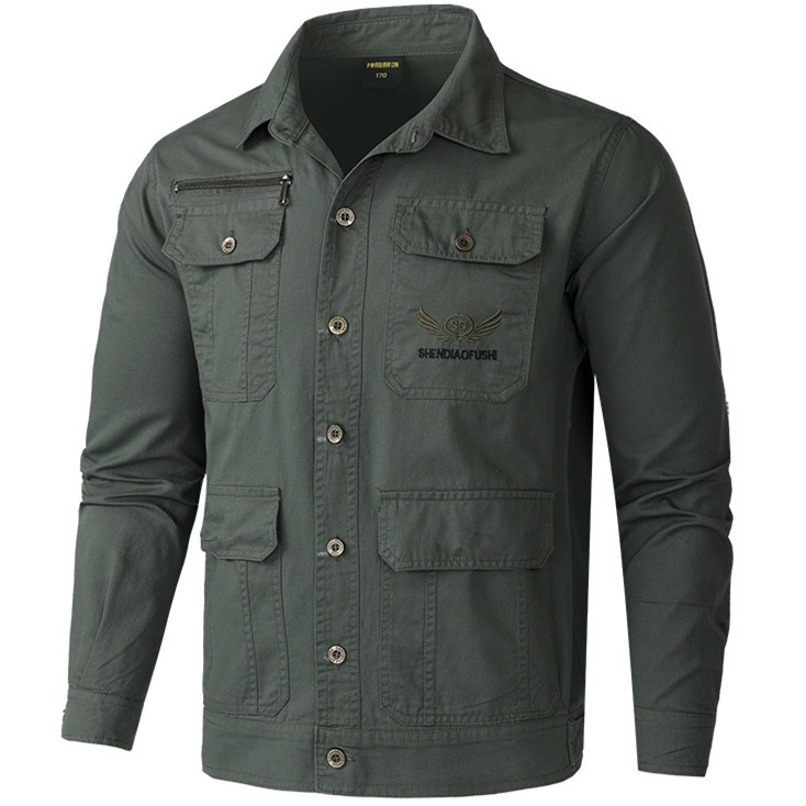 Thin Cotton Workwear for Men, Welding Workwear, Durable for Construction Sites and Machine Shops, Multi-Pocket Breathable Jacket Thin Cotton Workwear for Men, Welding Workwear, Durable for Construction Sites and Machine Shops, Multi-Pocket Breathable Jacket