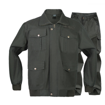 Spring and Autumn Long Sleeve Welding Work Clothes Set Men's Cotton Wear-resistant Labor Protection Clothes Auto Repair Site Camouflage Clothes