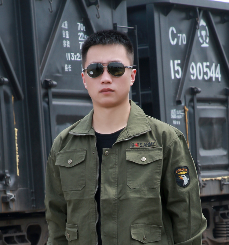 Mùa xuân và mùa thu tay dài hàn quần áo phù hợp với nam giới bông tự động sửa chữa bảo hiểm lao động quần áo denim vải dụng cụ cơ khí quần bò nam