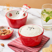 Creative diamond-shaped melamine rice bowl cute girl heart imitation porcelain small Bowl home breakfast bowl yogurt oatmeal bowl set