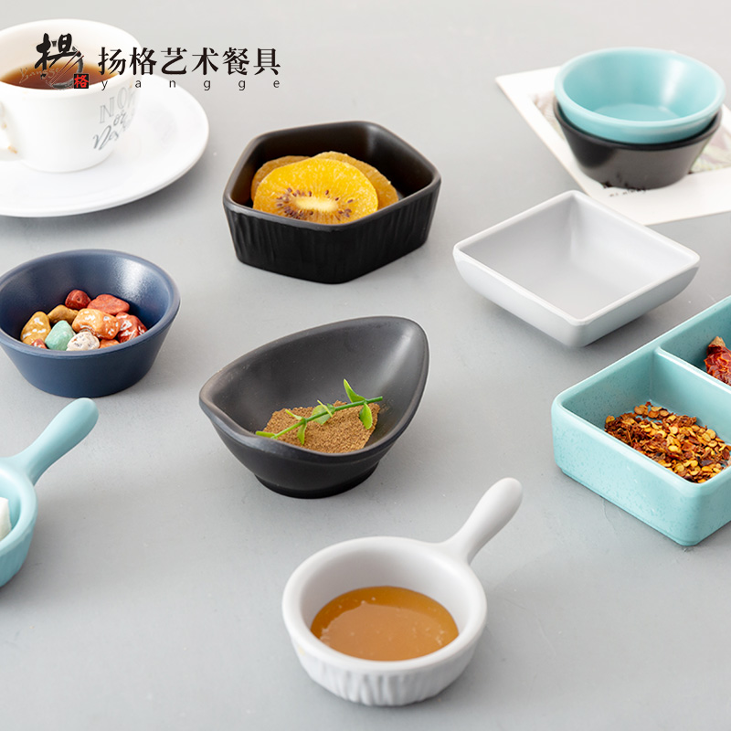 Yangge Nordic Wind Color frosted sauce Sauces Small Taste Sauces Oil Vinegar Sauces Sauces With Shank Melamine Imitation Porcelain Dish