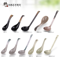 Yangge spoon with short handle long handle spoon Chinese soup more Noodle Bowl Spoon commercial cute plastic melamine imitation porcelain tableware