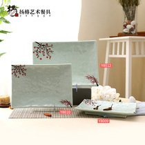 Young plastic melamine imitation porcelain long strip plate Japanese Korean sushi meat sashimi plate hot pot dish dish