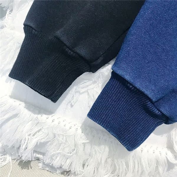 Quần áo trẻ em Hu Dafang quần jeans bé trai vá quần trẻ em cộng với quần nhung mùa đông quần thể thao Hàn Quốc 2018 quần jean lót lông trẻ em
