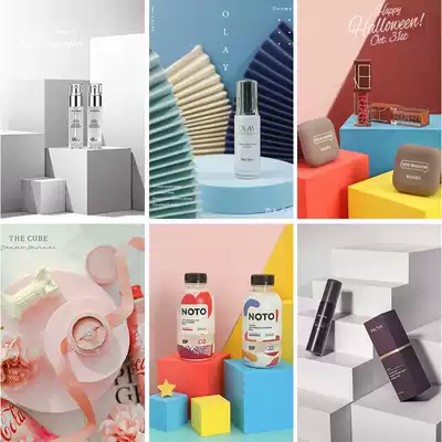 Photo props geometric cube cylindrical white foam creative ornaments photography background plate storage table window display rack