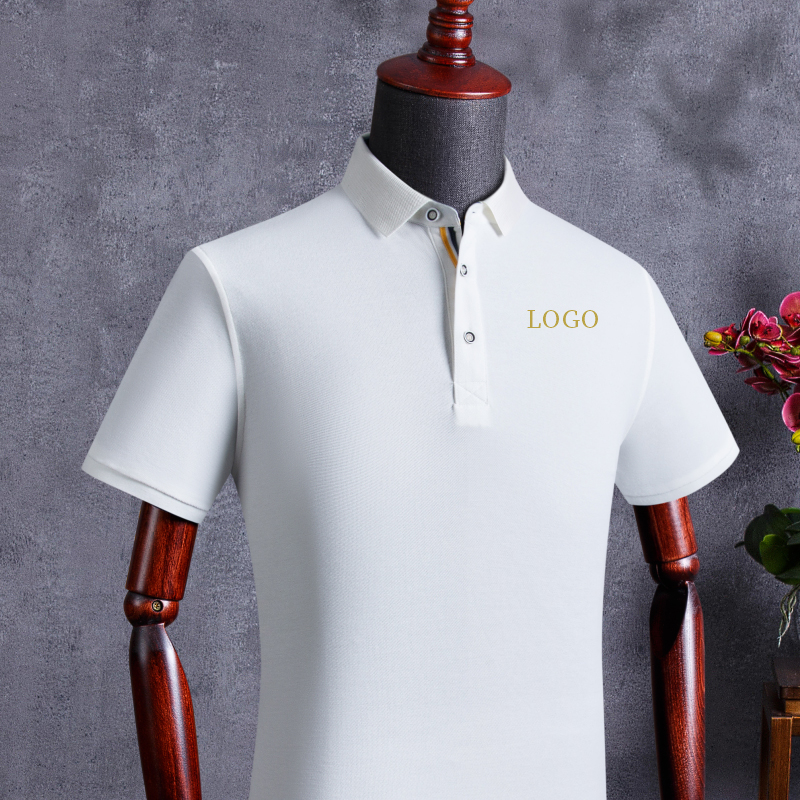 Enterprise polo shirt high-end custom T-shirt short sleeve lapel culture shirt printing drawing logo embroidery overalls customized