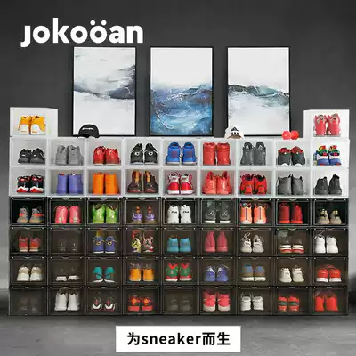 Poly cute shoe storage box aj shoe box transparent clamshell high-barrel basketball shoe artifact collection display shoe cabinet