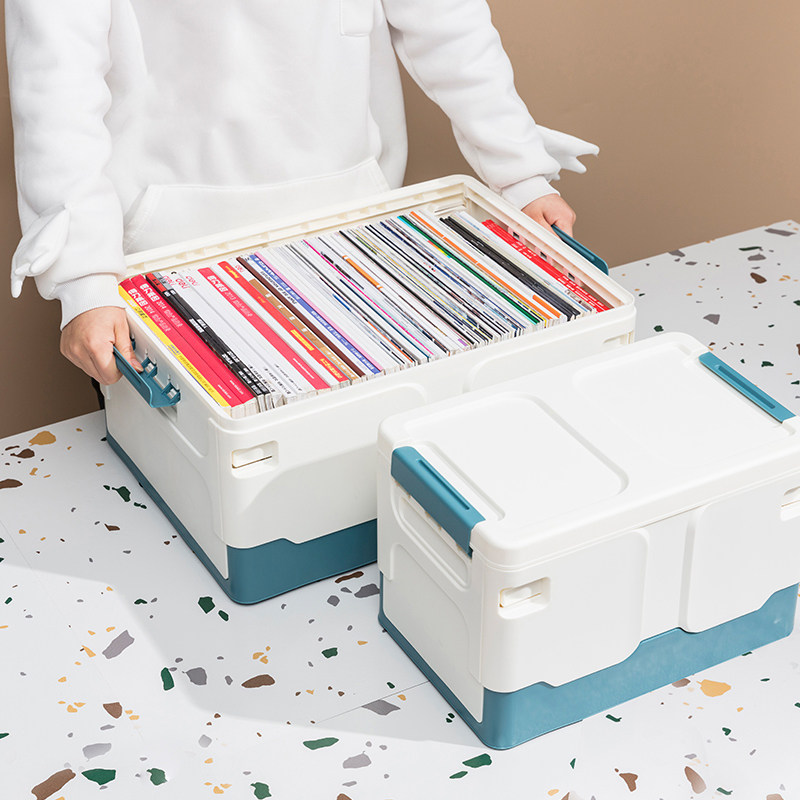 Book storage box foldable book box student classroom finishing box dormitory storage box book storage artifact