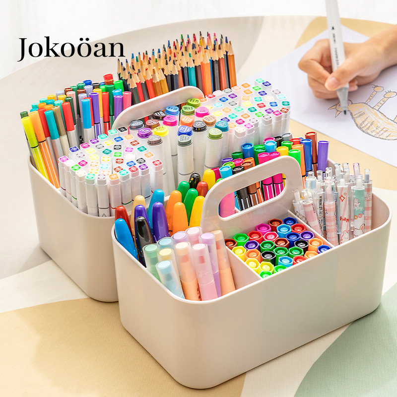 Mark pen containing box Hand large capacity Children's student desk watercolor pencil stationery paintbrush multifunction pen holder-Taobao