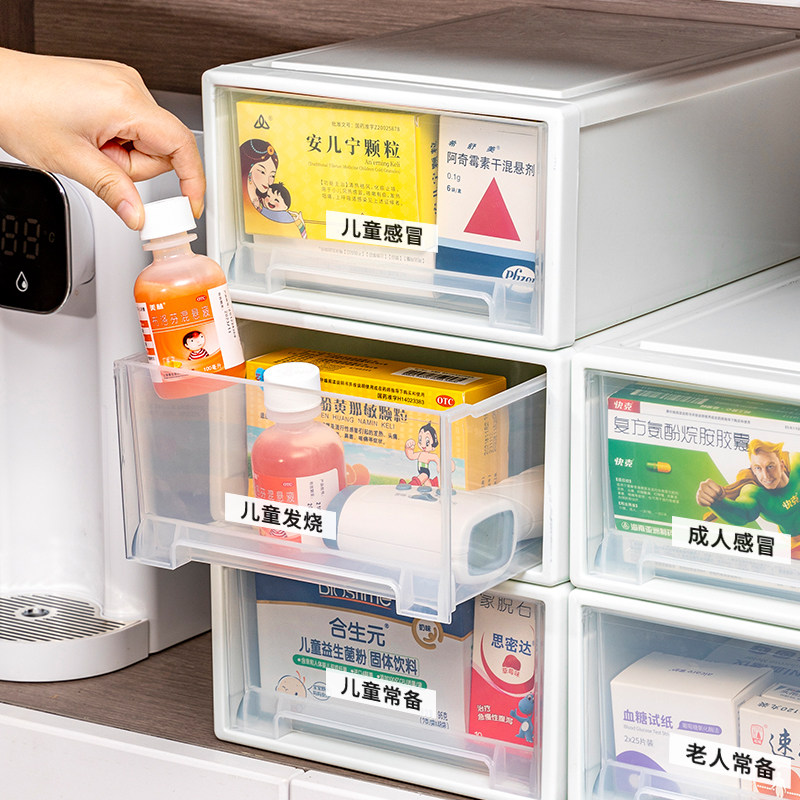 Medicine Box Home Dress Drawer Home Storage Cabinet Large Capacity Drug Finishing Box Multilayer Medicine Emergency Tablet Box-Taobao