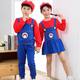 Children's clothing for Children's Day performance clothing for boys and girls, baby cartoon Super Mario suit, children's long-sleeved two-piece set, brother and sister outfit