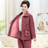 Коралловая бархатная пижама, фланелевый стеганый демисезонный зимний комплект для матери для пожилых людей, увеличенная толщина, большой размер