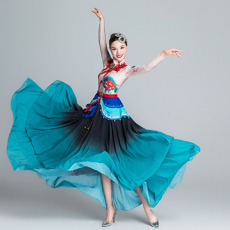 Classical Dance Dunhuang Fairy Fly Sky Show Suit New China Wind Ancient Dress Women's Rebound Pipa Plays Out The National Suit-Taobao
