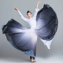 Opening dance performance costume classical dance on the water side dance costume elegant Chinese style ink wide-sleeved Hanfu fairy costume