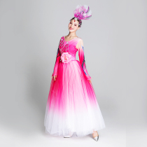 Opening dance big swing skirt performance costume new flower blooming Chinese peony dance costume classical dance costume accompaniment dance chorus costume