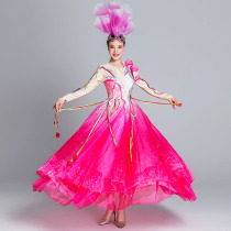 Opening dance big swing skirt costume flower blooming Chinese large dance costume new atmosphere modern dance big long skirt