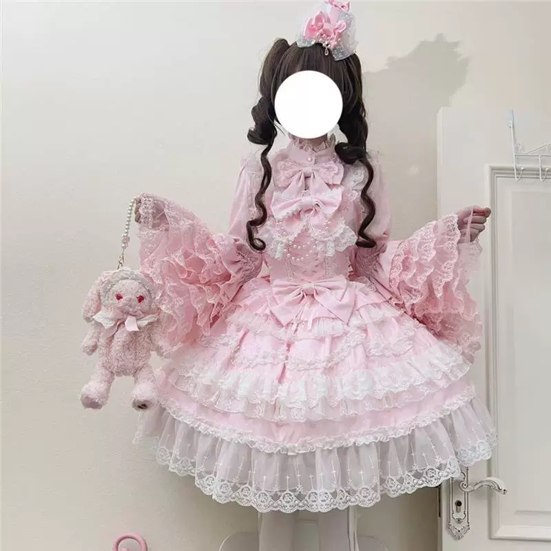 Платье Genuine design Lolita JSK, многослойное кружево, опция подъюбника и аксессуаров