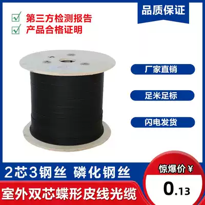 Outdoor light leather wire indoor 1-Core 2-core Butterfly leather wire outdoor single-mode dual-core leather cable optical cable National standard telecom grade