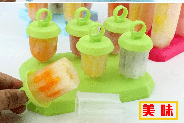 Tự làm kem khuôn phim hoạt hình popsicle thanh đông lạnh đá bào kem kem nhà làm hộp popsicle - Tự làm khuôn nướng