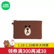 LINE FRIENDS Gấu nâu Túi bốn mảnh Anime Ngoại vi Hai yếu tố Hoạt hình Túi lưu trữ dễ thương