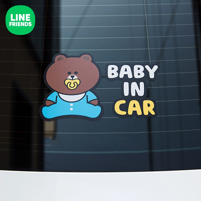 LINE FRIENDS Gấu nâu cá tính dán xe hoạt hình anime dễ thương vui nhộn xung quanh thời trang dán xe phụ kiện - Carton / Hoạt hình liên quan