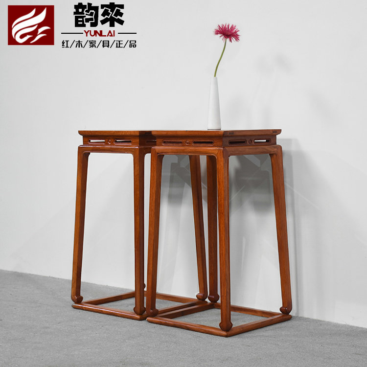 Myanmar Flowers Pear Wood Square Flower Racks Chinese Imitation Antique Flowers A Few Great Fruits Purple Sandalwood Modern Brief About Floor Bonsai Shelf Furniture