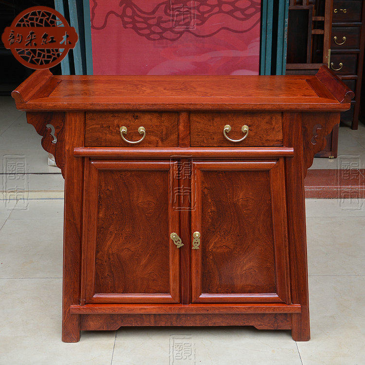 Burmese rosewood single-board plain surface warping head Baogong cabinet for table case table god table big fruit red sandalwood antique