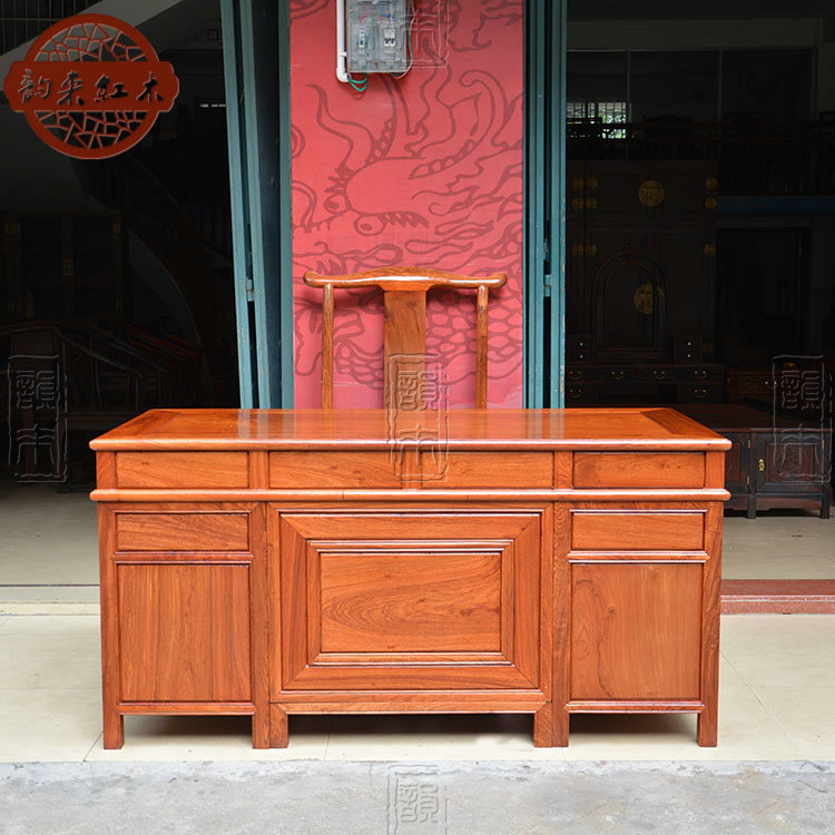 Myanmar flower pears wood vegan noodles 1 m 6 single plate desk head desk desk desk and chair two pieces of big fruit purple sandalwood antique 