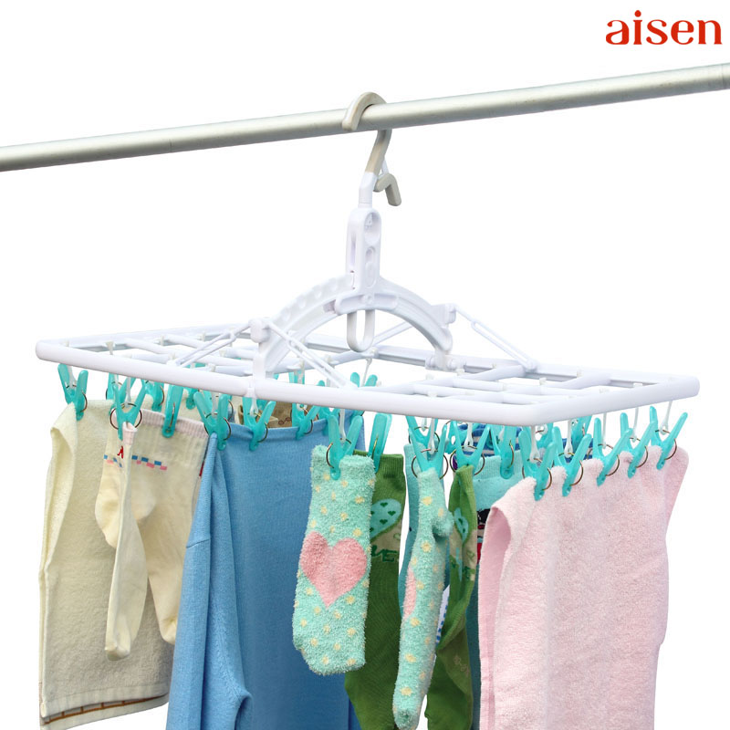 Japanese aisen folds drying jacket inside clothes underwear underwear socks sunshine jacket wind plastic clothes rack