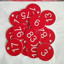 Plastic number plate with word and hole Number plate cue card number plate custom household key card Malatang