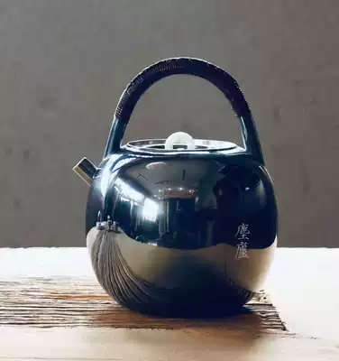 Dust Lu produced a hand-made kettle foot silver 9999 household boiling kettle high-grade Jasper pot silver picking pot