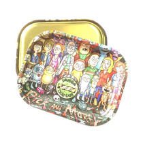 Manufacturer Direct Sale Rick Cartoon Trays Mairon Mouth Smoke Pan Metal Pan Hand Cigarette Containing Tray Cigarette