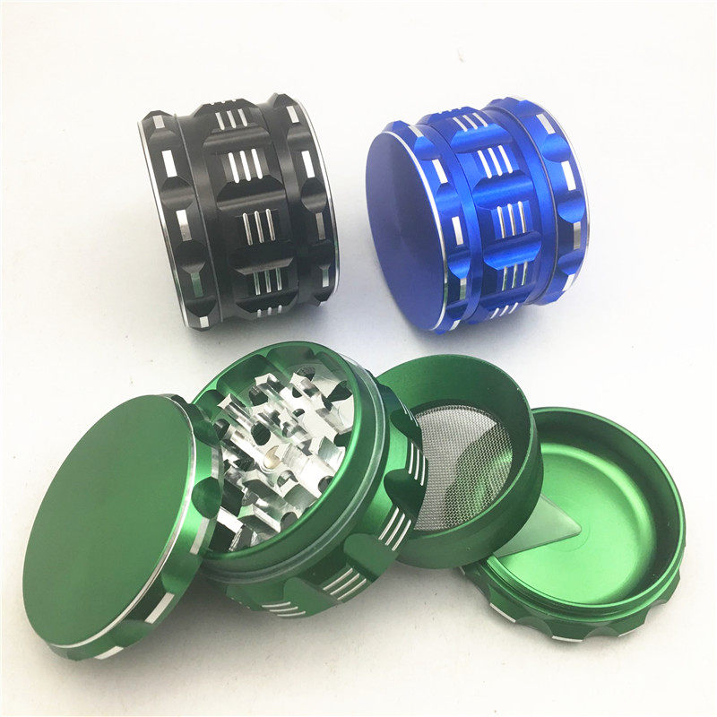 New Tire Portable 4-Layer Smoke Grinder Diameter 63mm Aluminum Alloy Smoke Crusher Herbal Spice Crushing Grinding