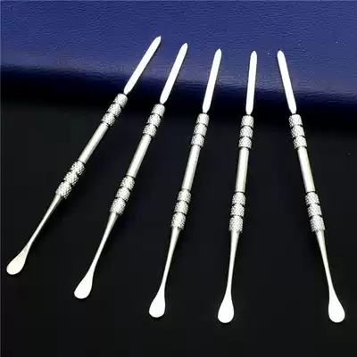 Portable stainless steel metal cigarette spoon, cigarette paste spoon, cigarette pipe, cigarette nozzle, cigarette oil, dirt, cleaning spoon, dual-use cigarette set