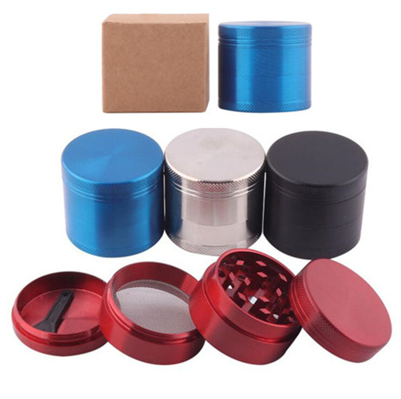 63mm zinc alloy four-layer flat smoke grinder grinder can be customized LOGO can be laser laser UV color printing pattern