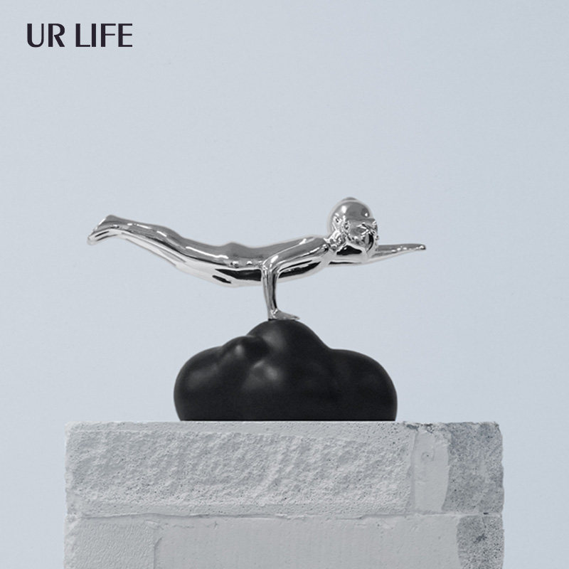 urlife Modern Simple European Light Luxury Silver Pilot Light Room Sales Room