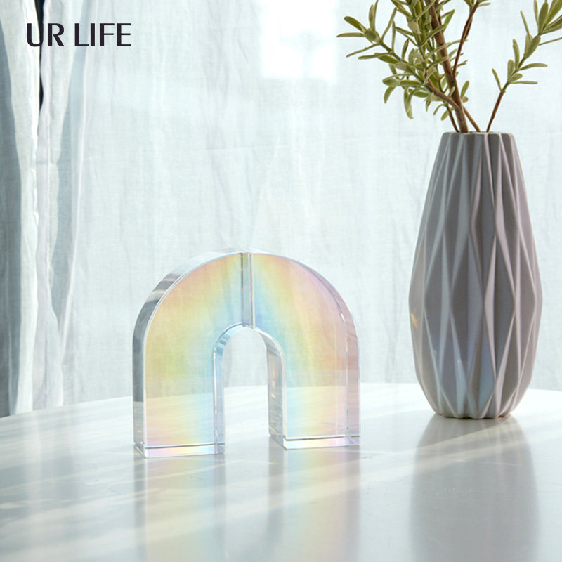 urlife extremely minimalist arches dazzling crystal clear glass book-like board room book room creative decorative pendulum accessories