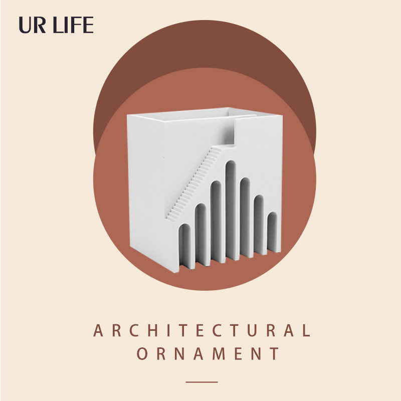 urlife extremely simple white wall-mounted building model room living room decoration sample house display center geometric craft gift decoration creativity