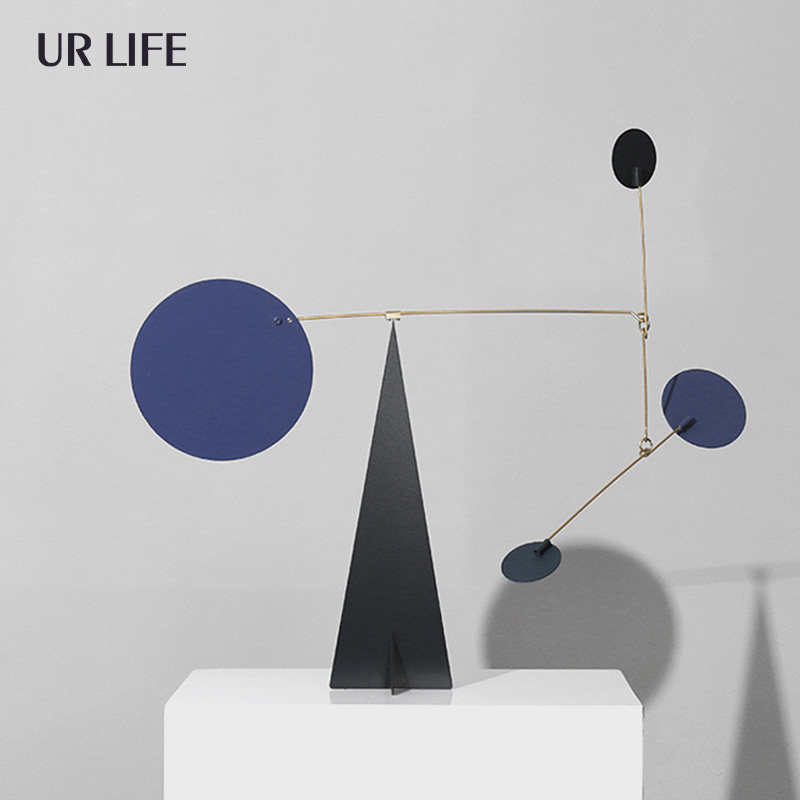 Urlife Modern Morandi Geometric Balance Dynamic Swing Decoration Desktop Artist Lounge Gift